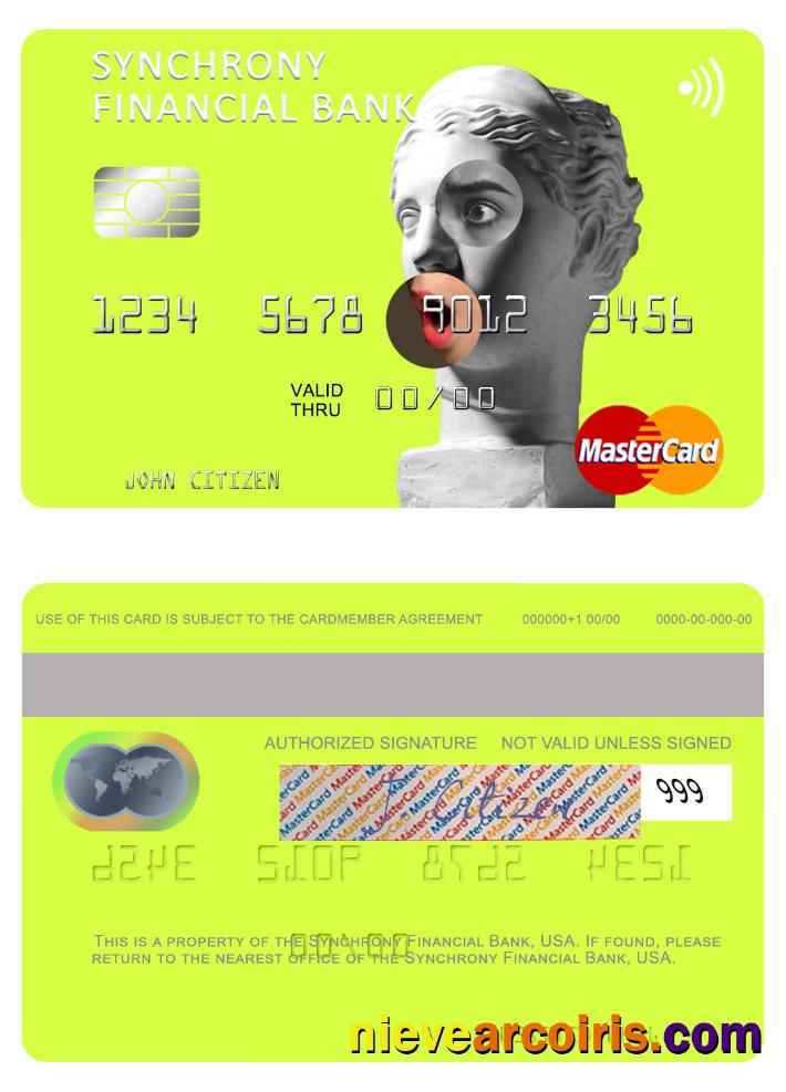 USA Synchrony Financial Bank mastercard